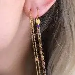 Stine A Dangling Petit Coin And Stone Ørering, Forgyldt sølv - Billede 3